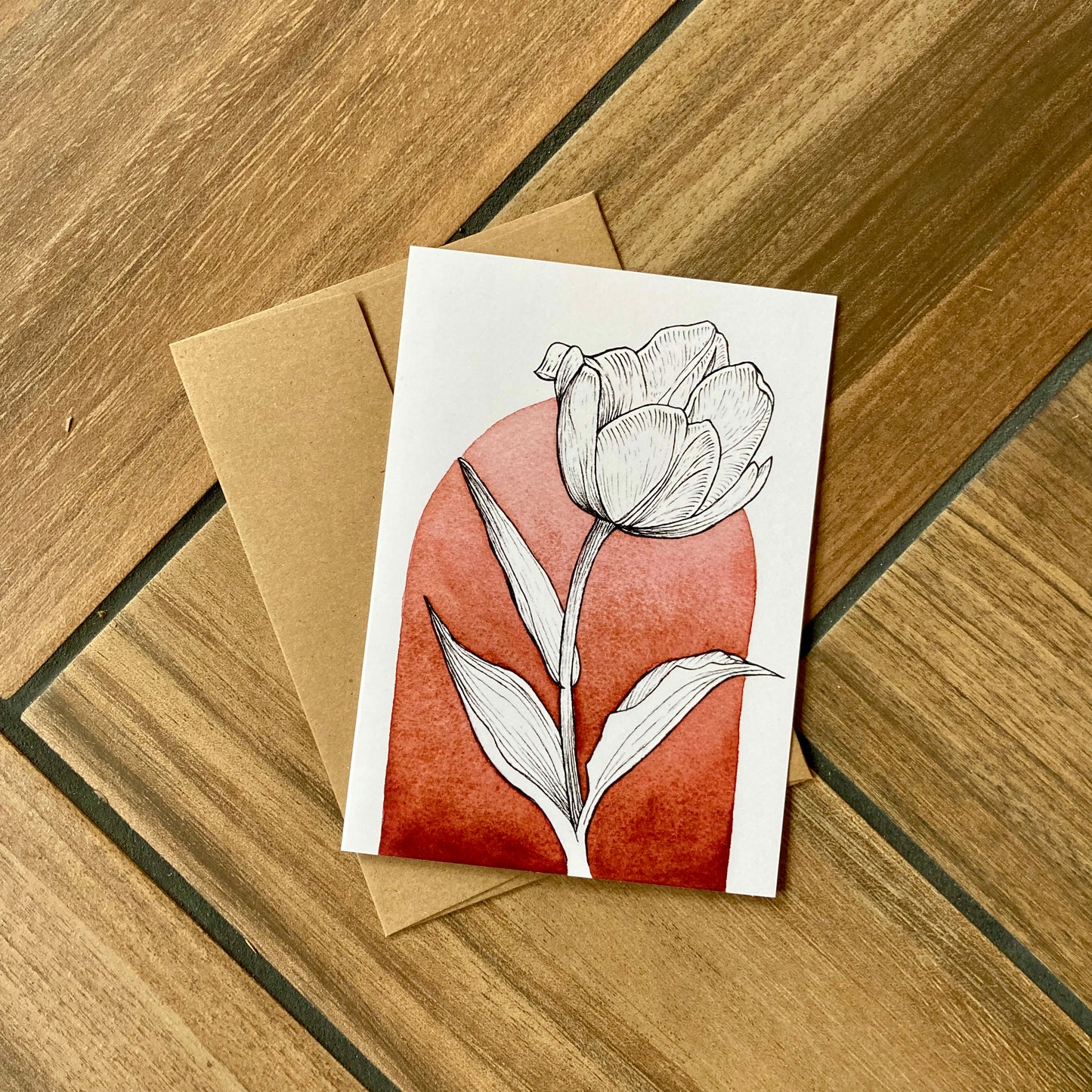 flower shape - blank cards with envelope - 4 pack
