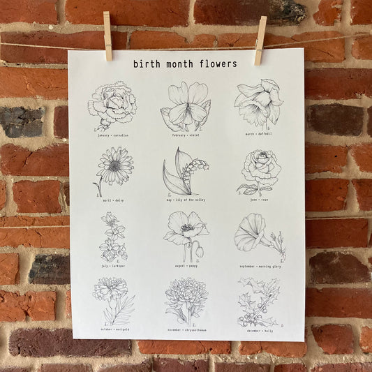 birth month flowers poster