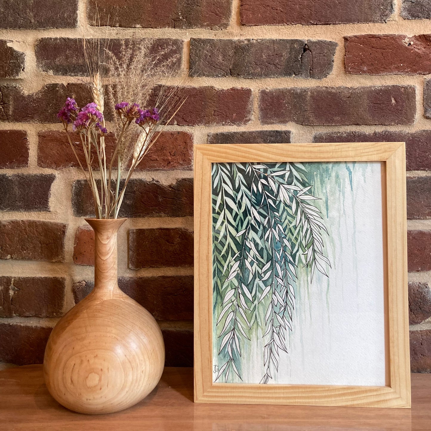 willow tree on a rainy night original painting