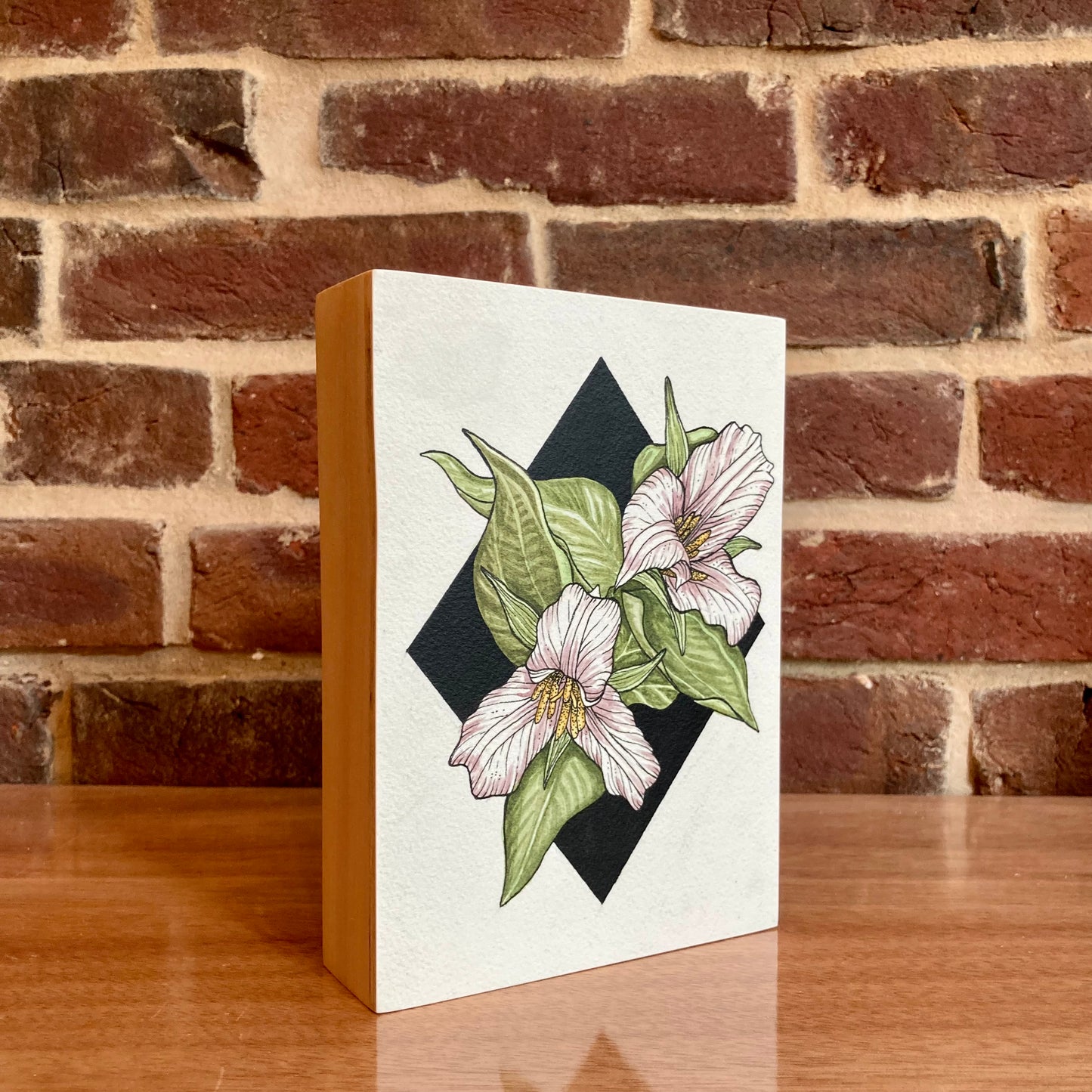 white trilluim botanical painting