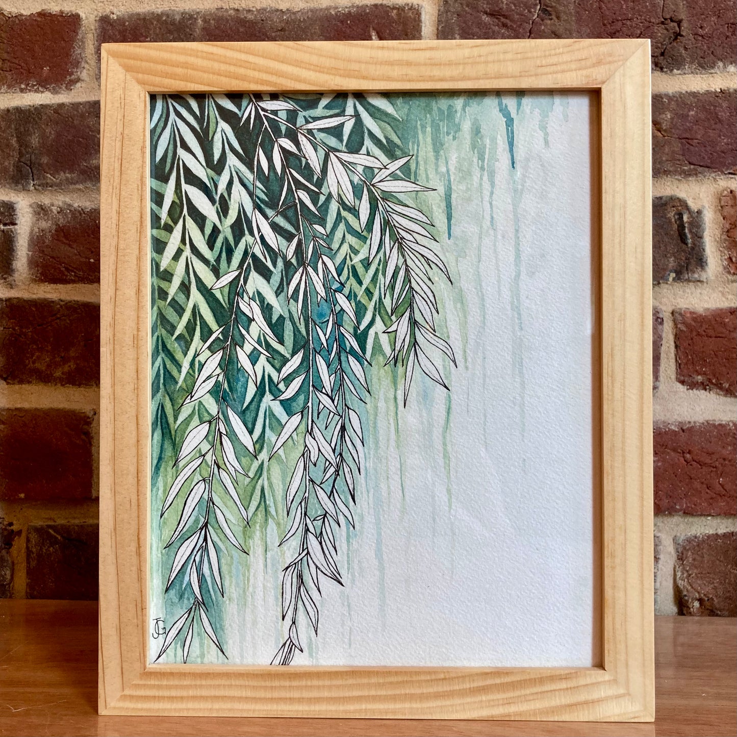 willow tree on a rainy night original painting