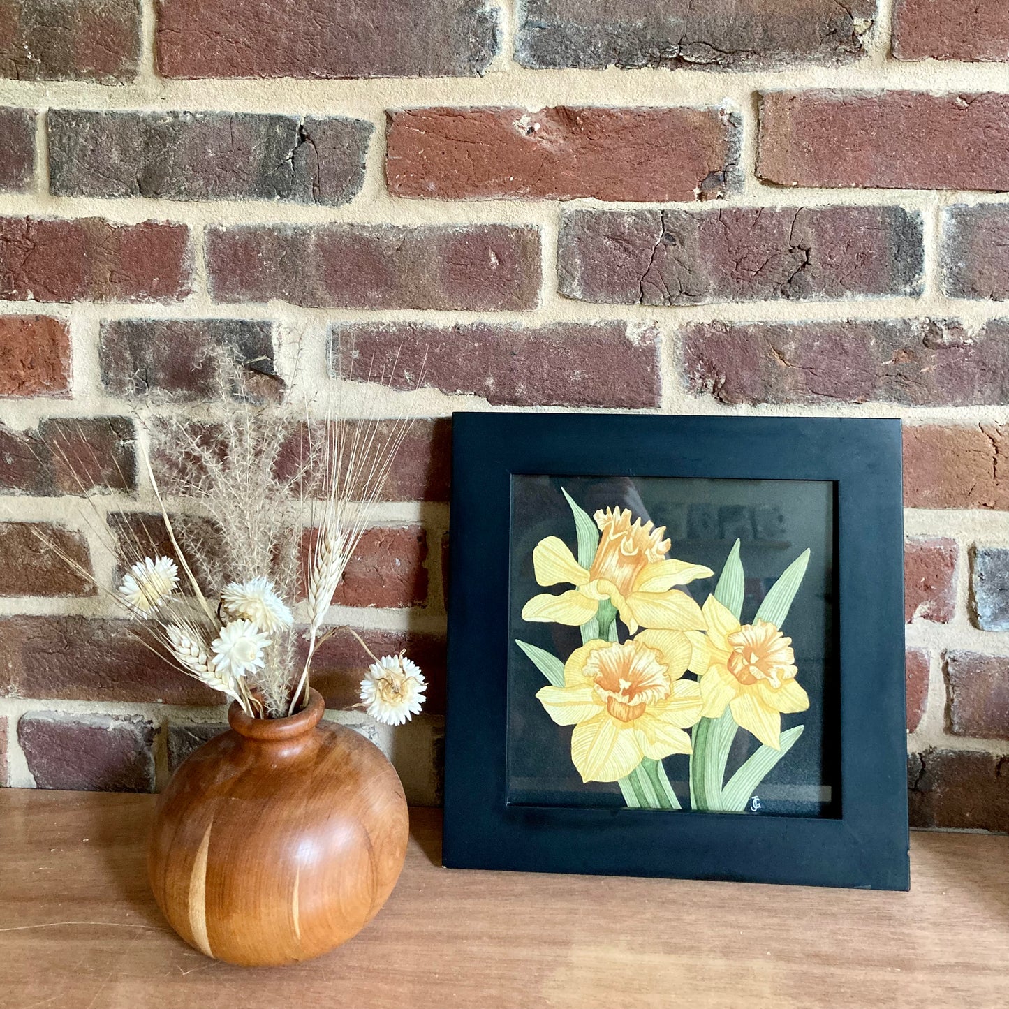 daffodils original painting - framed