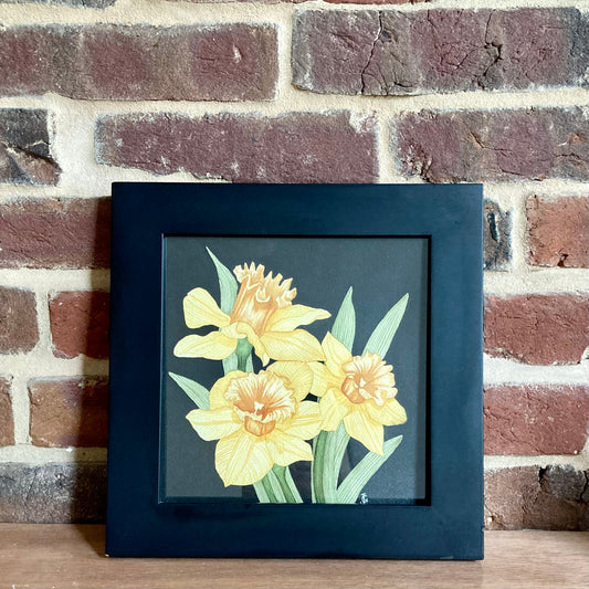 daffodils original painting - framed